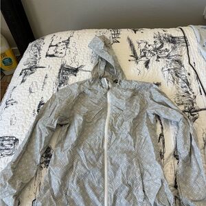 Lightweight Gray Hooded Windbreaker Jacket - women’s